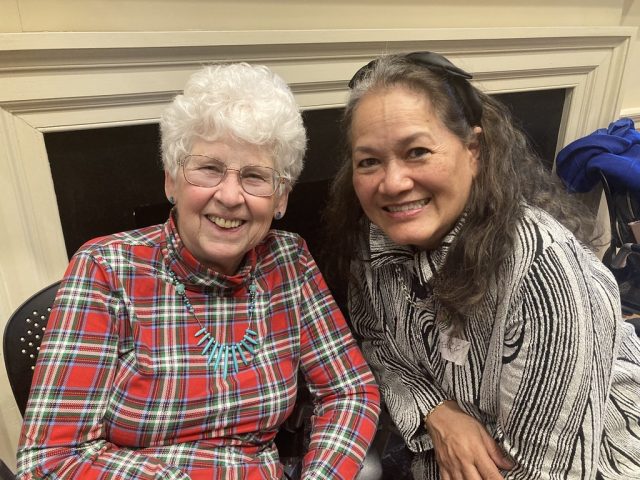 Nancy Pyle and Georgi Tomisato at our spring gathering on April 21, 2026