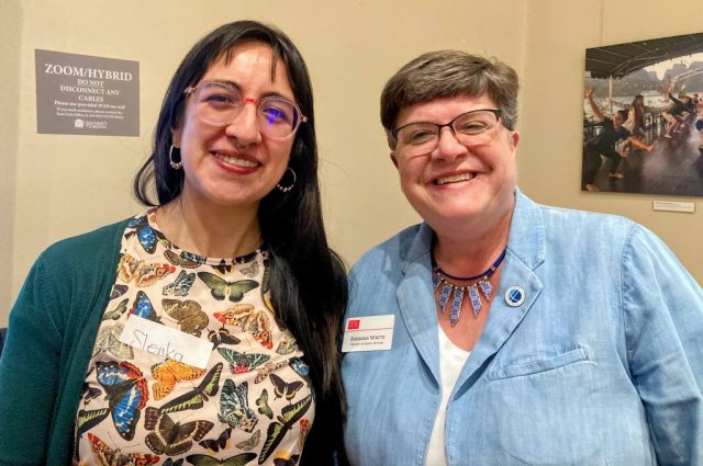Slenka Botello and Barb Watts at our spring gathering on April 21, 2026