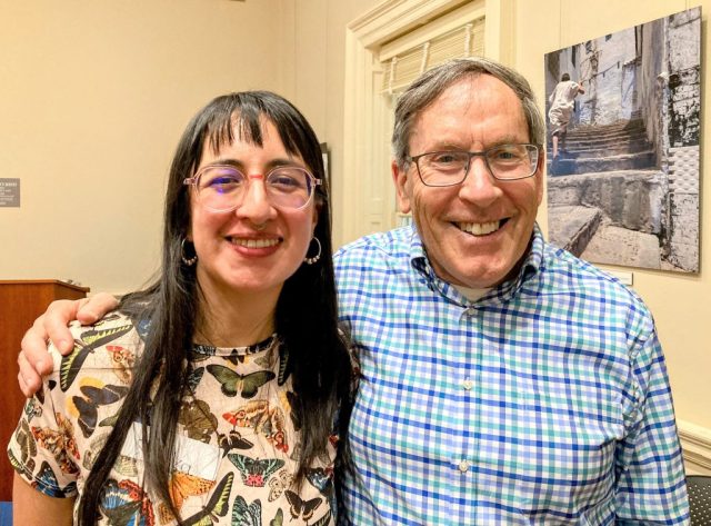 Fulbrighter Slenka Botello and Chapter President Fred Borch at our spring gathering on April 21, 2026