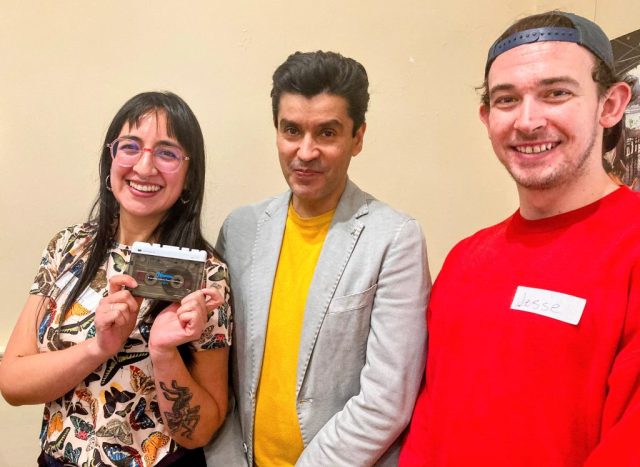 Fulbrighters Slenka Botello (Colombia), Renaldo Vargas (Colombia) and Jesse Rocha (a U.Va. doctoral student who did a Fulbright in Brazil) at our spring gathering on April 21, 2026